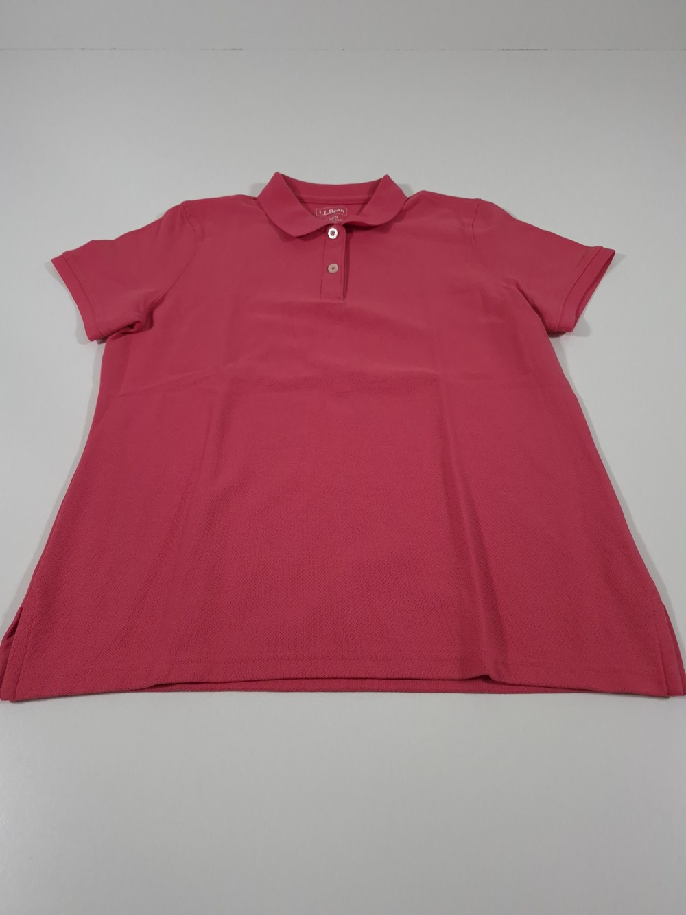 LL Bean Premium Double L Polo Shirt Womens S Pink 100% Cotton Short Sleeve